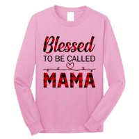 Blessed To Be Called Mama Red Plaid Mother's Day Long Sleeve Shirt