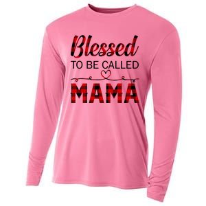 Blessed To Be Called Mama Red Plaid Mother's Day Cooling Performance Long Sleeve Crew