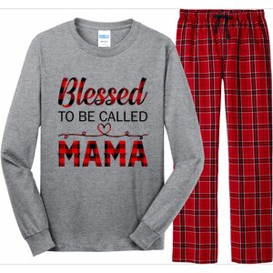 Blessed To Be Called Mama Red Plaid Mother's Day Long Sleeve Pajama Set