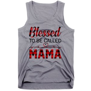 Blessed To Be Called Mama Red Plaid Mother's Day Tank Top