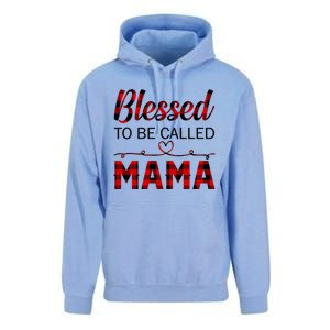 Blessed To Be Called Mama Red Plaid Mother's Day Unisex Surf Hoodie