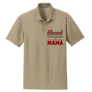 Blessed To Be Called Mama Red Plaid Mother's Day Dry Zone Grid Polo