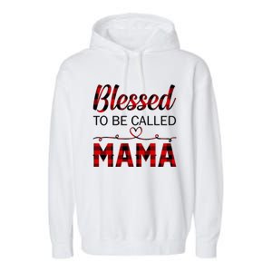 Blessed To Be Called Mama Red Plaid Mother's Day Garment-Dyed Fleece Hoodie