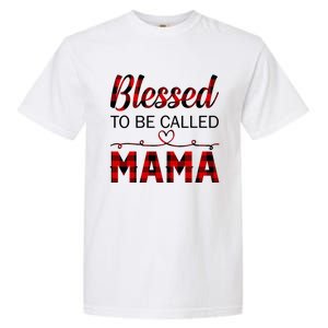 Blessed To Be Called Mama Red Plaid Mother's Day Garment-Dyed Heavyweight T-Shirt