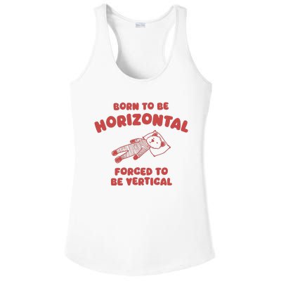 Born To Be Horizontal Forced To Be Vertical Nape Addict Ladies PosiCharge Competitor Racerback Tank