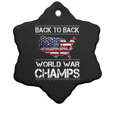 Back To Back Undefeated World War Champs Ceramic Star Ornament