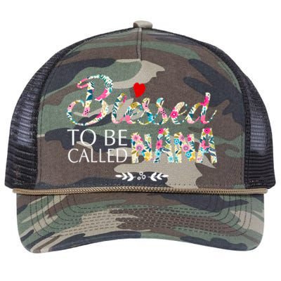 Blessed To Be Called Nana Mothers Day Retro Rope Trucker Hat Cap