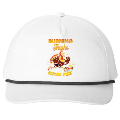 Burning Thighs Before Pies Turkey Trot Running Thanksgiving Snapback Five-Panel Rope Hat