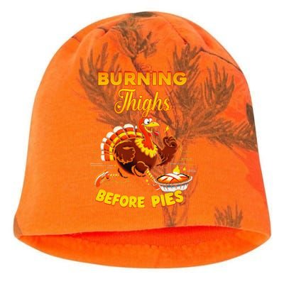 Burning Thighs Before Pies Turkey Trot Running Thanksgiving Kati - Camo Knit Beanie