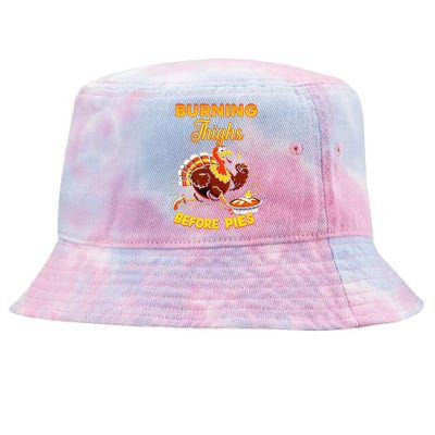 Burning Thighs Before Pies Turkey Trot Running Thanksgiving Tie-Dyed Bucket Hat