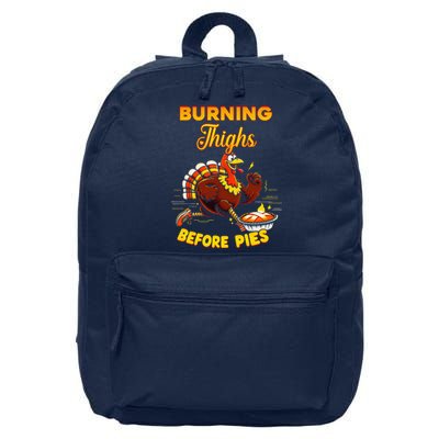 Burning Thighs Before Pies Turkey Trot Running Thanksgiving 16 in Basic Backpack