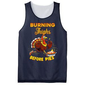 Burning Thighs Before Pies Turkey Trot Running Thanksgiving Mesh Reversible Basketball Jersey Tank