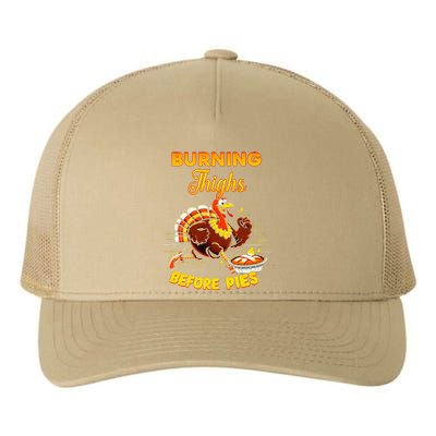 Burning Thighs Before Pies Turkey Trot Running Thanksgiving Yupoong Adult 5-Panel Trucker Hat