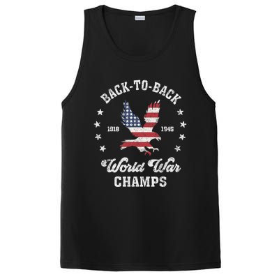 Back To Back World War Champs Funny 4th Of July Design PosiCharge Competitor Tank