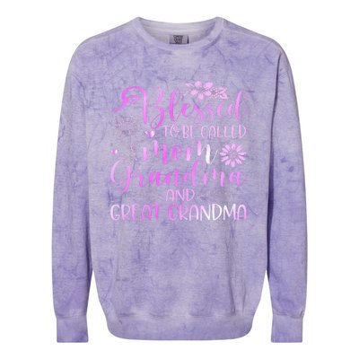 Blessed To Be Called Mom Grandma Colorblast Crewneck Sweatshirt