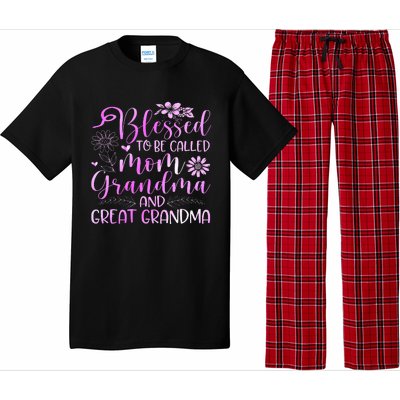 Blessed To Be Called Mom Grandma Pajama Set