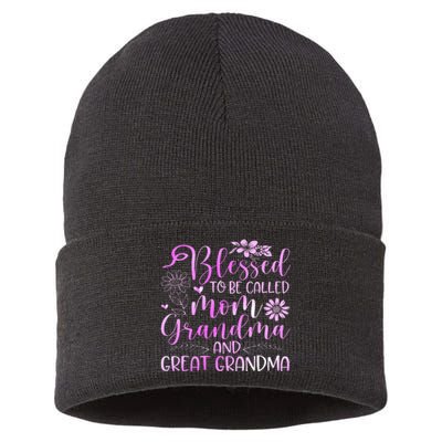 Blessed To Be Called Mom Grandma Sustainable Knit Beanie