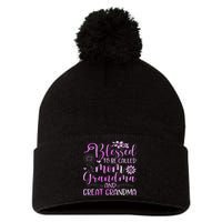 Blessed To Be Called Mom Grandma Pom Pom 12in Knit Beanie