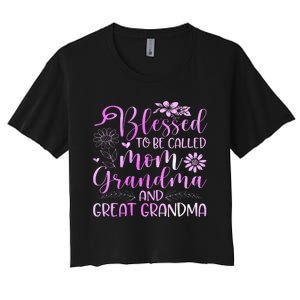 Blessed To Be Called Mom Grandma Women's Crop Top Tee