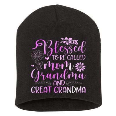 Blessed To Be Called Mom Grandma Short Acrylic Beanie