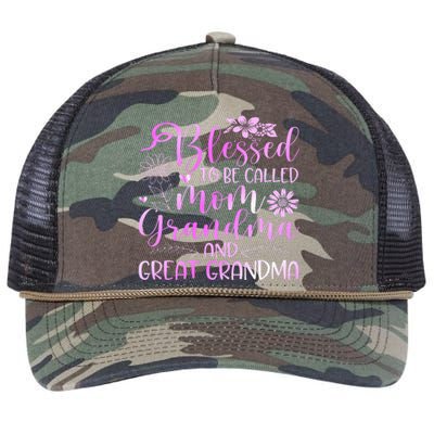 Blessed To Be Called Mom Grandma Retro Rope Trucker Hat Cap