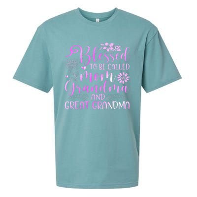 Blessed To Be Called Mom Grandma Sueded Cloud Jersey T-Shirt