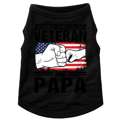 Blessed To Be Called Veteran And Papa Grandfather Gift Doggie Tank