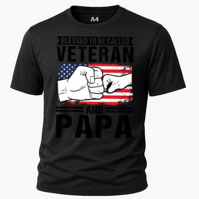 Blessed To Be Called Veteran And Papa Grandfather Gift Performance Shirt