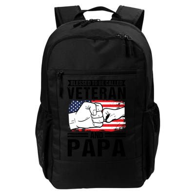 Blessed To Be Called Veteran And Papa Grandfather Gift Backpack