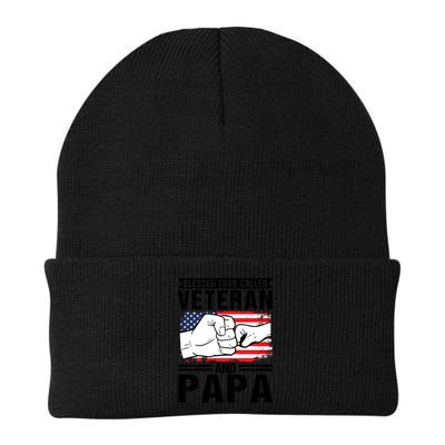 Blessed To Be Called Veteran And Papa Grandfather Gift Beanie