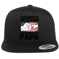 Blessed To Be Called Veteran And Papa Grandfather Gift Flat Bill Trucker Hat