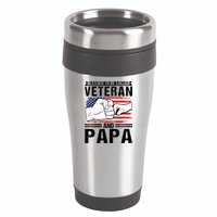 Blessed To Be Called Veteran And Papa Grandfather Gift 16oz Travel Tumbler