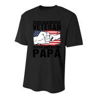 Blessed To Be Called Veteran And Papa Grandfather Gift Youth Performance Sprint T-Shirt