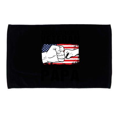 Blessed To Be Called Veteran And Papa Grandfather Gift Microfiber Hand Towel