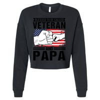 Blessed To Be Called Veteran And Papa Grandfather Gift Cropped Pullover Crew