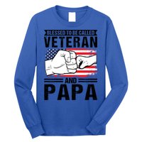Blessed To Be Called Veteran And Papa Grandfather Gift Long Sleeve Shirt