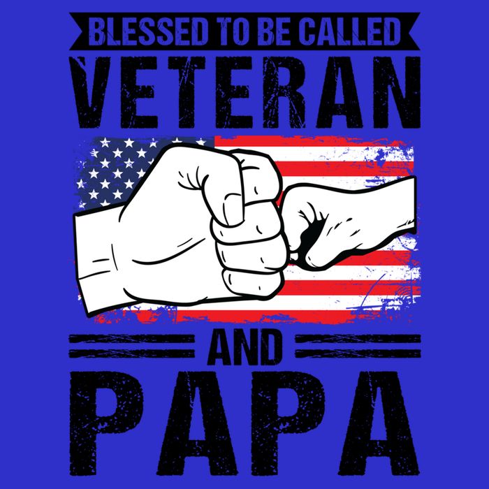 Blessed To Be Called Veteran And Papa Grandfather Gift Long Sleeve Shirt