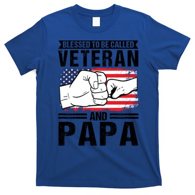 Blessed To Be Called Veteran And Papa Grandfather Gift T-Shirt
