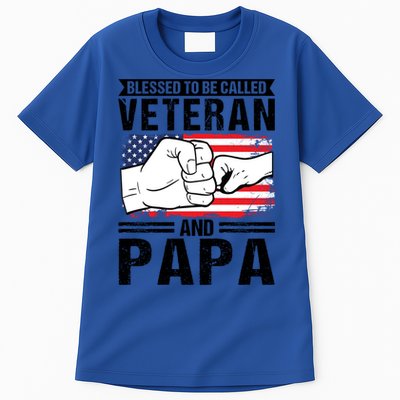 Blessed To Be Called Veteran And Papa Grandfather Gift Tall T-Shirt