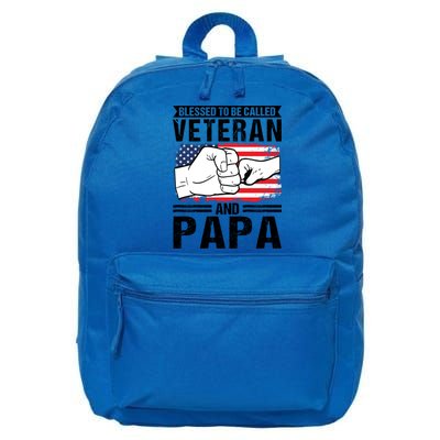 Blessed To Be Called Veteran And Papa Grandfather Gift 16 in Basic Backpack