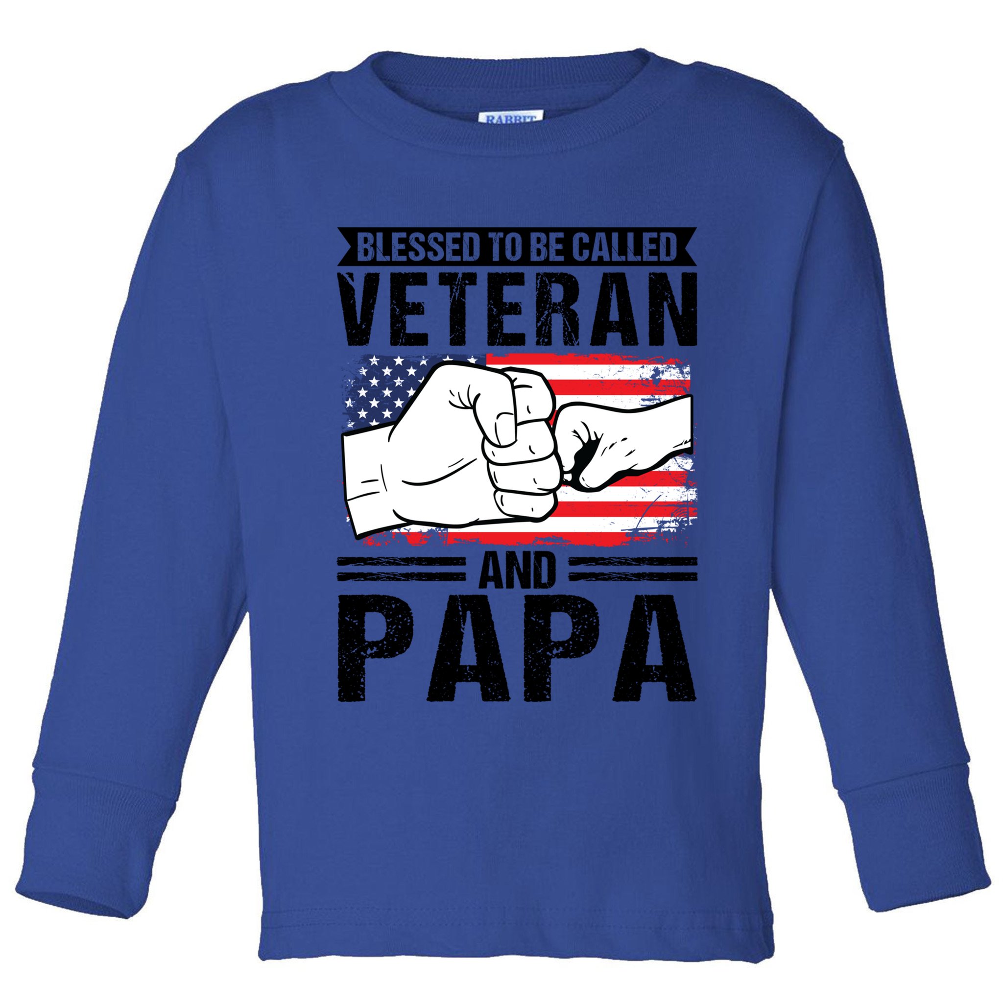 Blessed To Be Called Veteran And Papa Grandfather Gift Toddler Long Sleeve Shirt