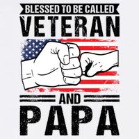 Blessed To Be Called Veteran And Papa Grandfather Gift Garment-Dyed Sweatshirt