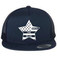 Back The Blue Flat Bill Trucker Hat