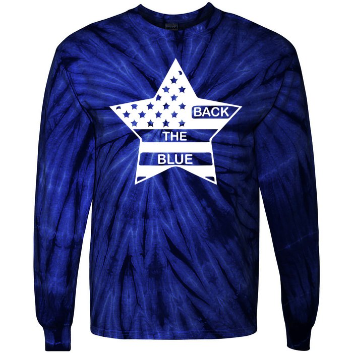 Back The Blue Tie-Dye Long Sleeve Shirt