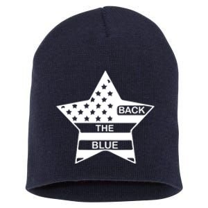 Back The Blue Short Acrylic Beanie