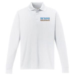 Beach The Beach Is My Happy Place Life Is Better Performance Long Sleeve Polo