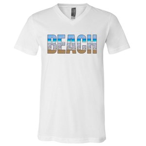 Beach The Beach Is My Happy Place Life Is Better V-Neck T-Shirt