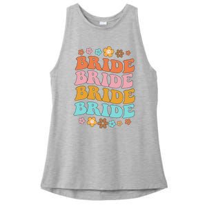 Bride To Be Bridal Shower Groovy Bachelorette Party Matching Ladies PosiCharge Tri-Blend Wicking Tank