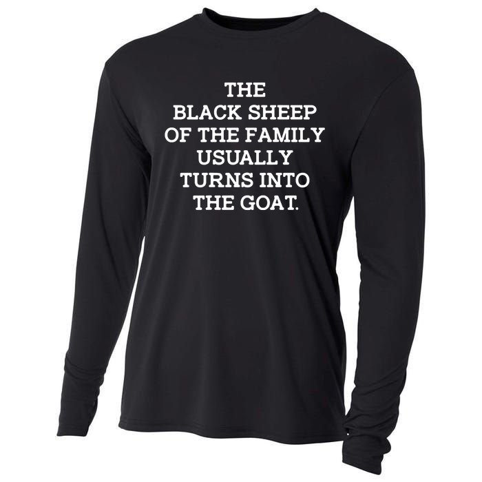 (Back) The Black Of The Family Usually Turns Into Goat Cooling Performance Long Sleeve Crew