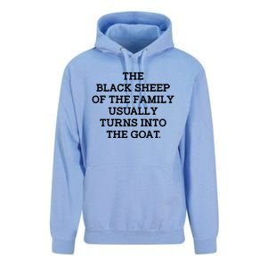 (Back) The Black Of The Family Usually Turns Into Goat Unisex Surf Hoodie